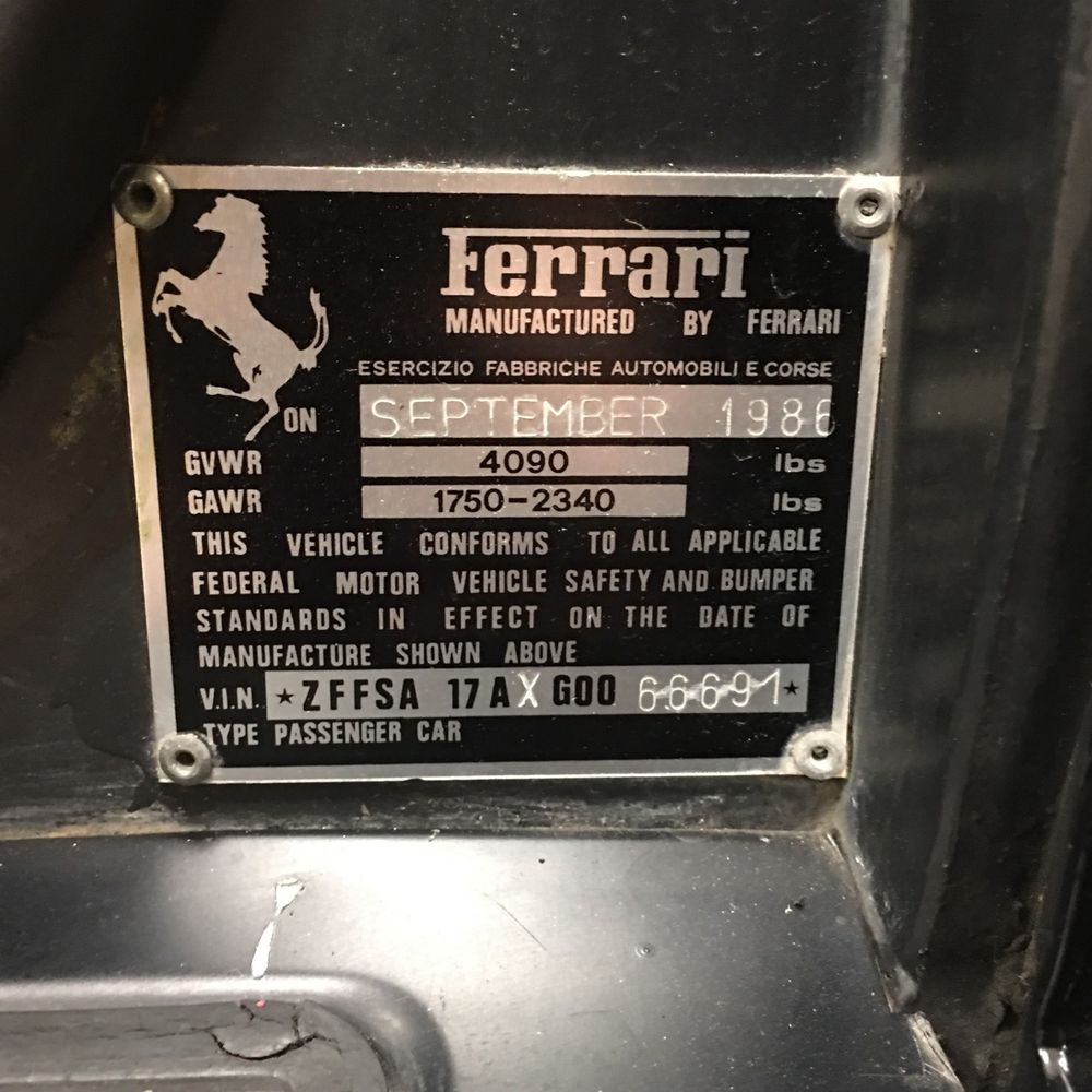 1986 Ferrari Testarossa Flying Mirror